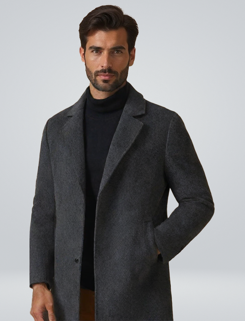 LONDON Men’s Long Wool Overcoat