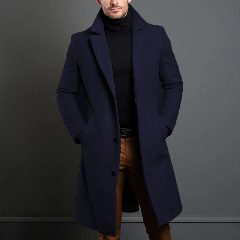 LONDON Men’s Long Wool Overcoat