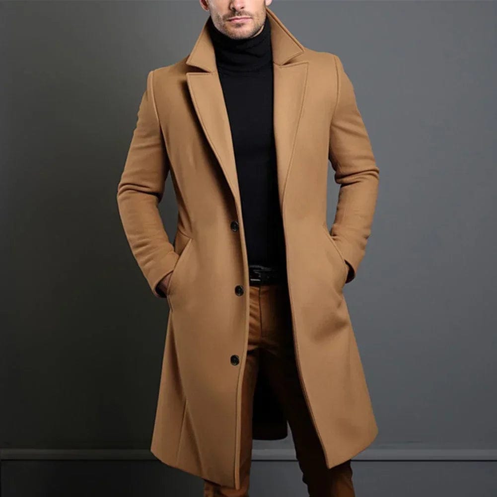 LONDON Men’s Long Wool Overcoat